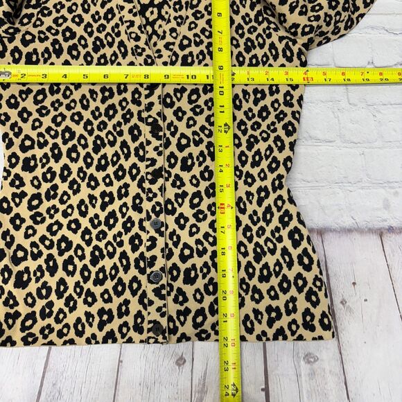 Theory Women Long Sleeve Knit Cardigan Sweater Size Small Animal Print D061 -19 - Picture 3 of 15